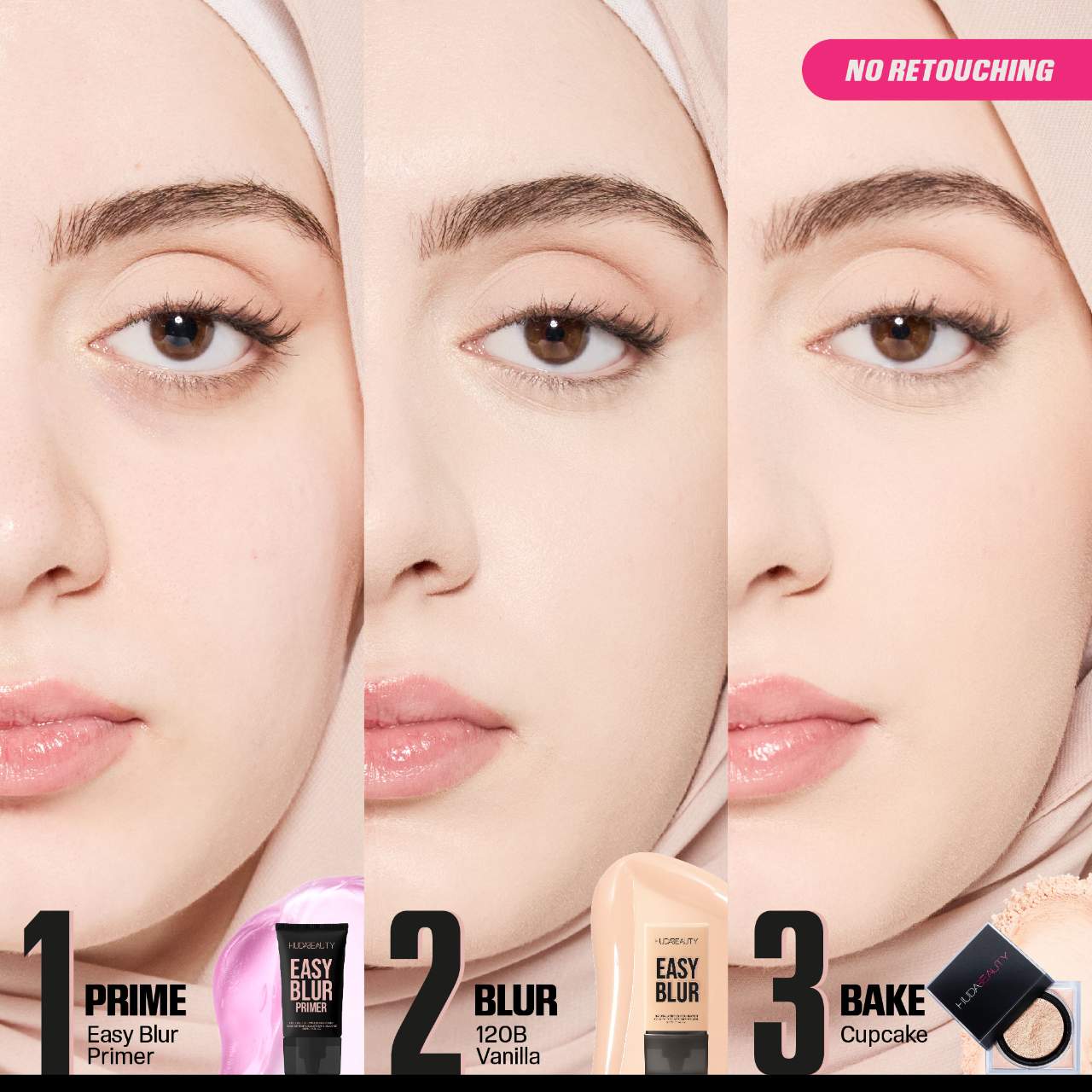 HUDA BEAUTY Easy Blur Natural Airbrush Foundation with Niacinamide